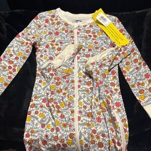 Old Navy Floral Kids One Piece Footie - Red, Yellow, Blue
